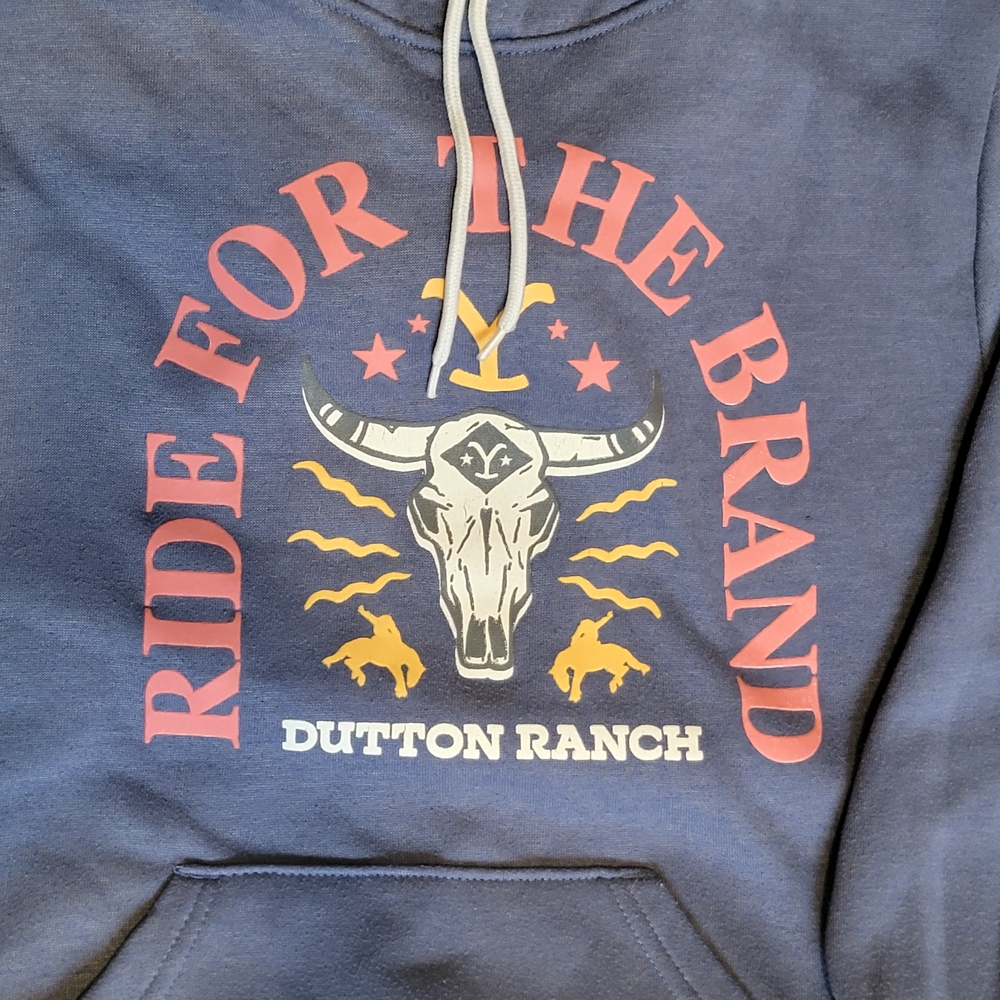 Dutton Ranch Yellowstone Unisex Sz Small Western Graphic Hoodie - Blue